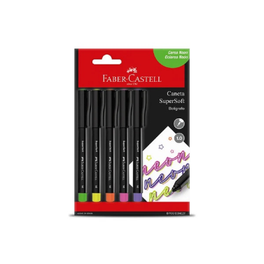 Estojo Supersoft Pen 1.0mm Neon C/5 Bpss/esnezf Faber